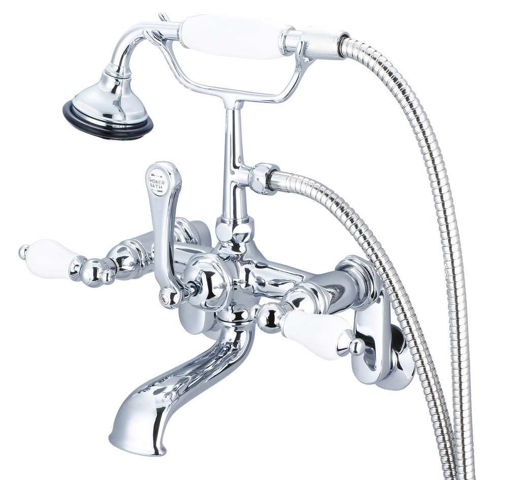 Water Creation F6-0009-01-PL Polished Chrome with Porcelain Lever Handle
