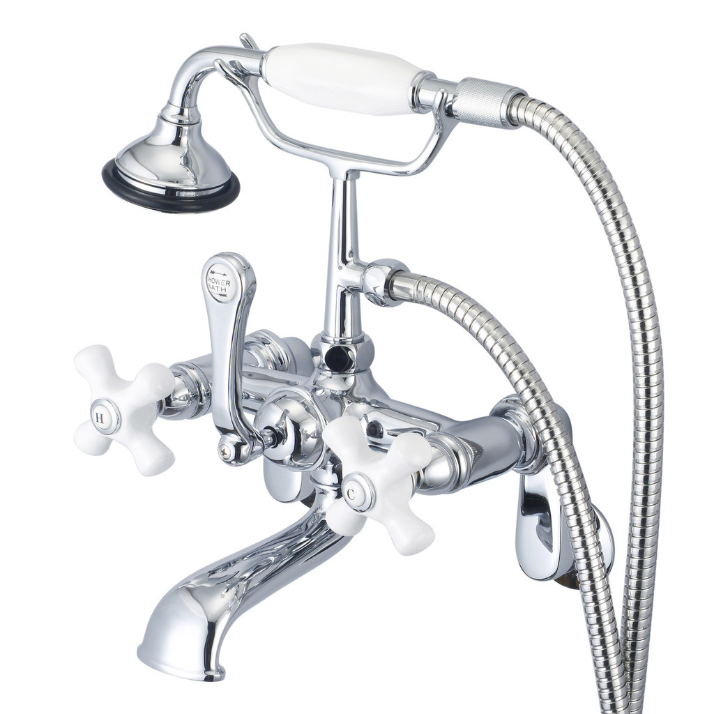 Water Creation F6-0009-01-PX Polished Chrome with Porcelain Cross Handle