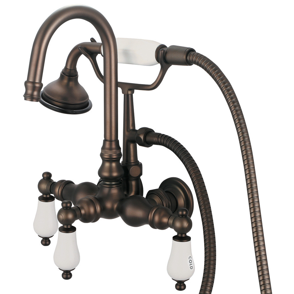 Water Creation F6-0012-03-CL Oil Rubbed Bronze Finish with Hot and Cold Labeled Porcelain Lever, Shown with Metal Lever