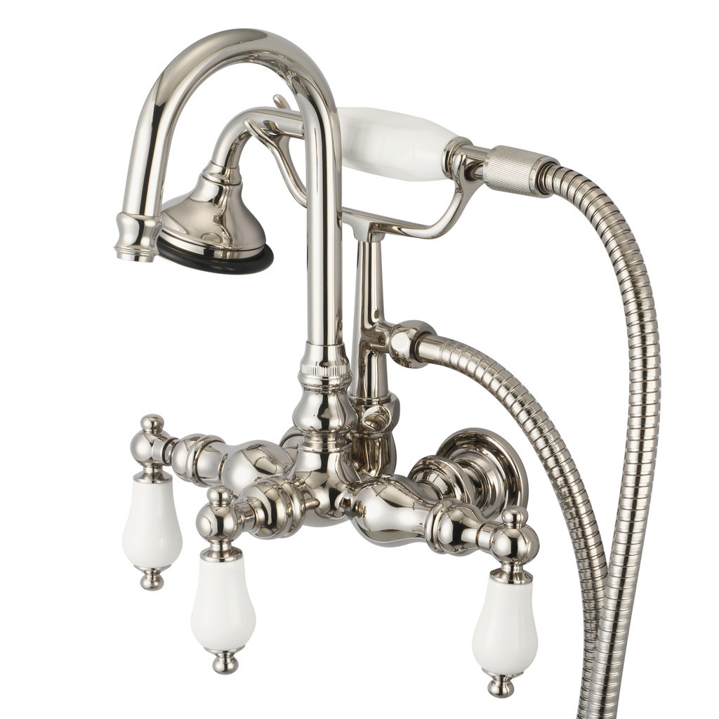 Water Creation F6-0012-05-PL Polished Nickel Tub Faucet With Straight Wall Connector