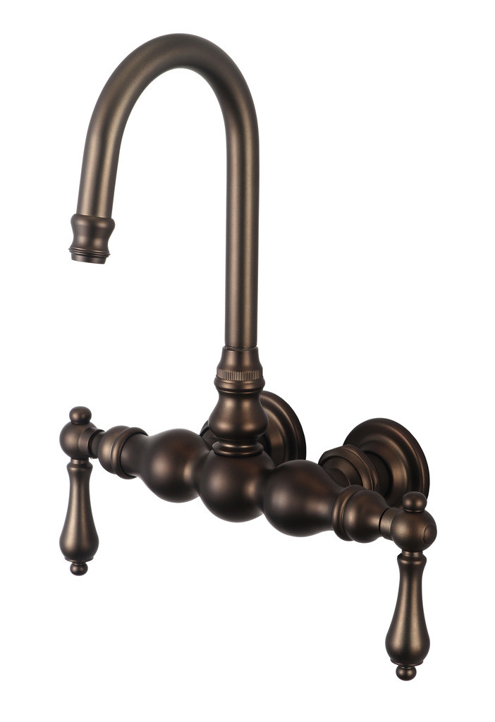 Water Creation F6-0014-03-AL Oil Rubbed Bronze Gooseneck Tub Faucet - Straight Wall Connector