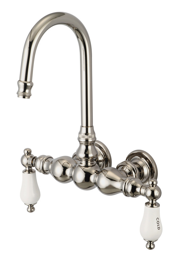 Water Creation F6-0014-05-CL Polished Nickel Vintage Classic 3-3/8 Inch Center Tub Faucet