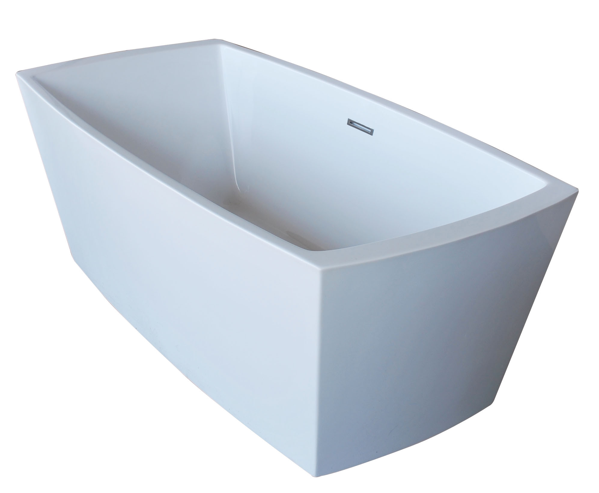 Anzzi FT-AZ003 Arthur Acrylic Center Drain Freestanding Tub In Glossy White