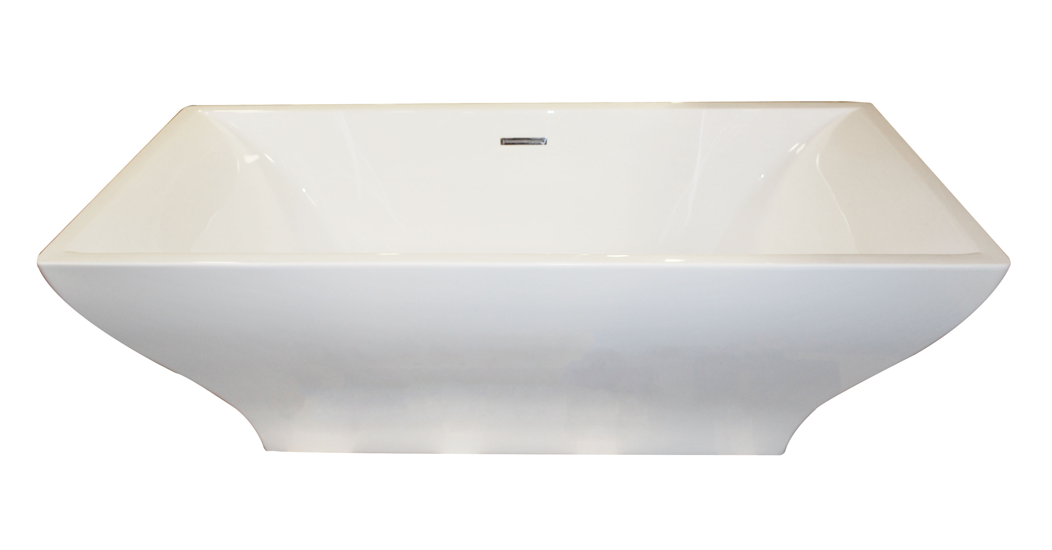 Anzzi FT-AZ010 Vision Center Drain Freestanding Bathtub In Glossy White