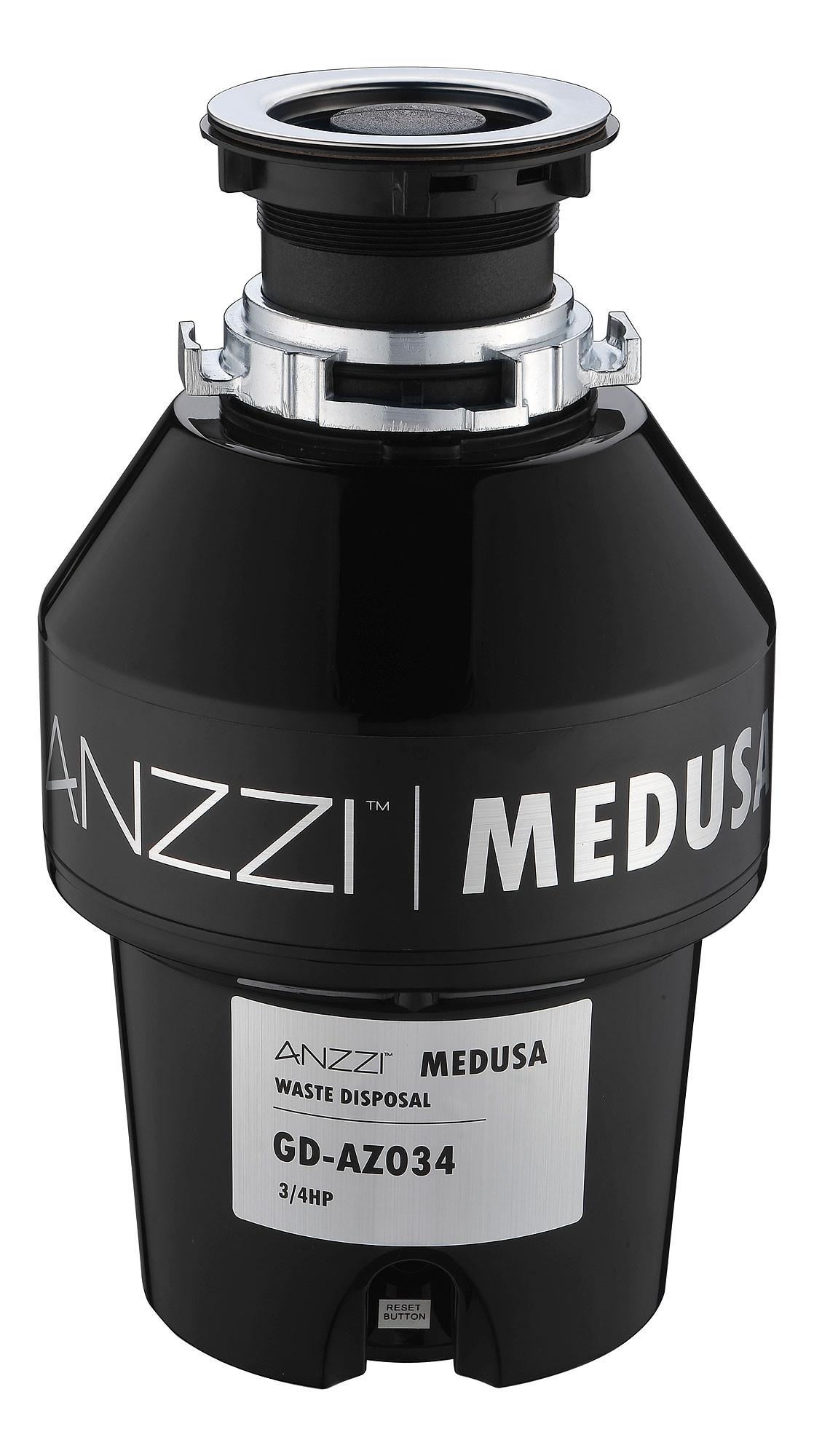 ANZZI GD-AZ034 MEDUSA Series 3/4 HP Continuous Garbage Disposal In Black