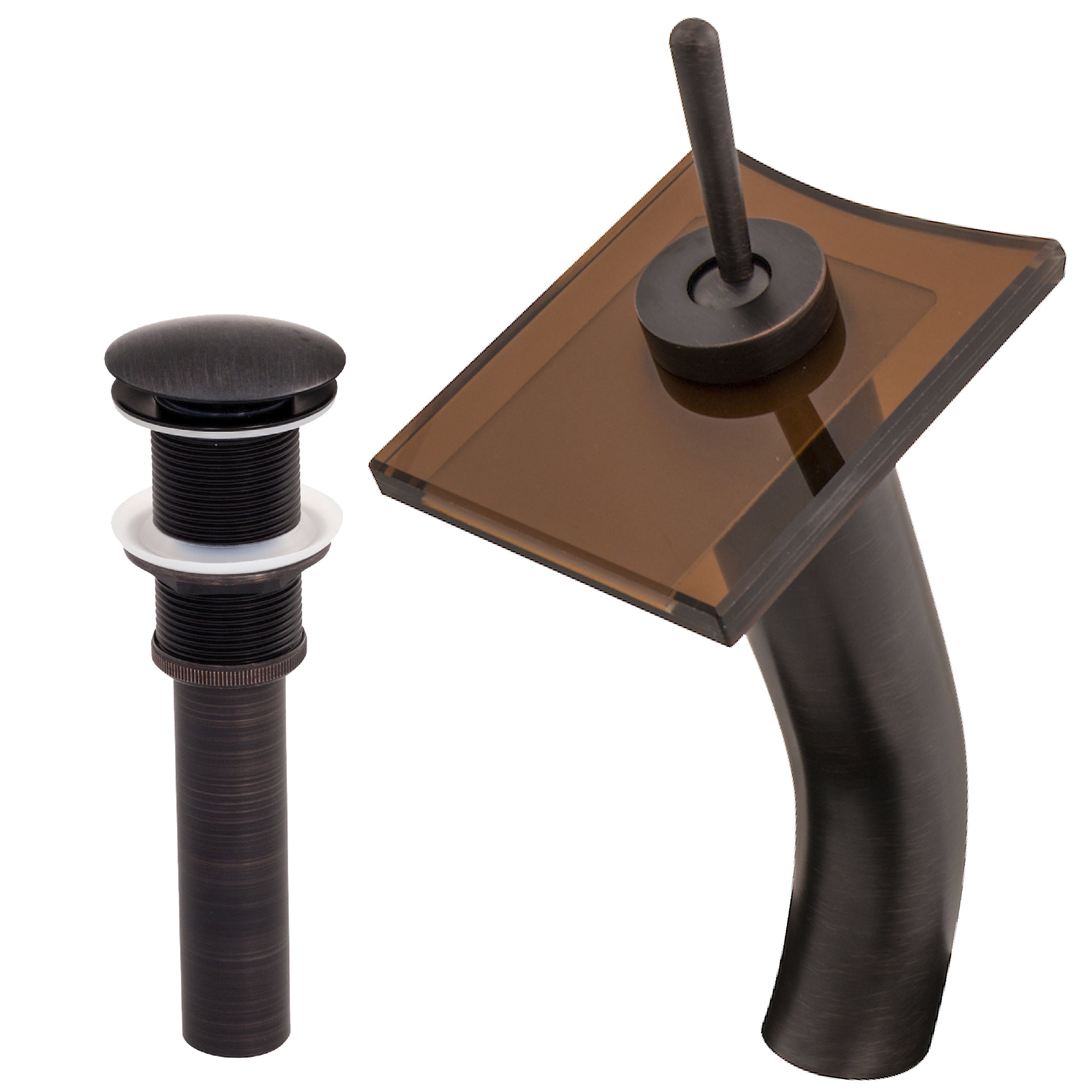 Novatto GF-011ORB-T-PUD SQUARED Waterfall Faucet Set In Oil Rubbed Bronze