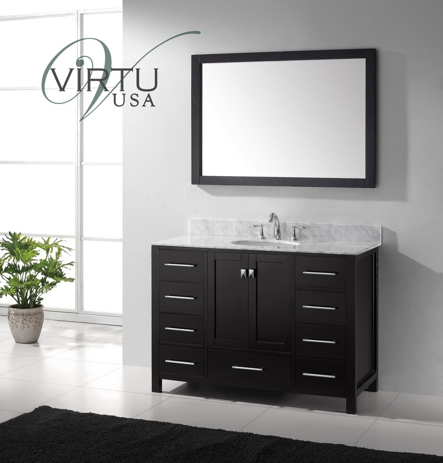 Virtu USA GS-50048-WMRO 48" Caroline Avenue Single Round Sink Bathroom Vanity