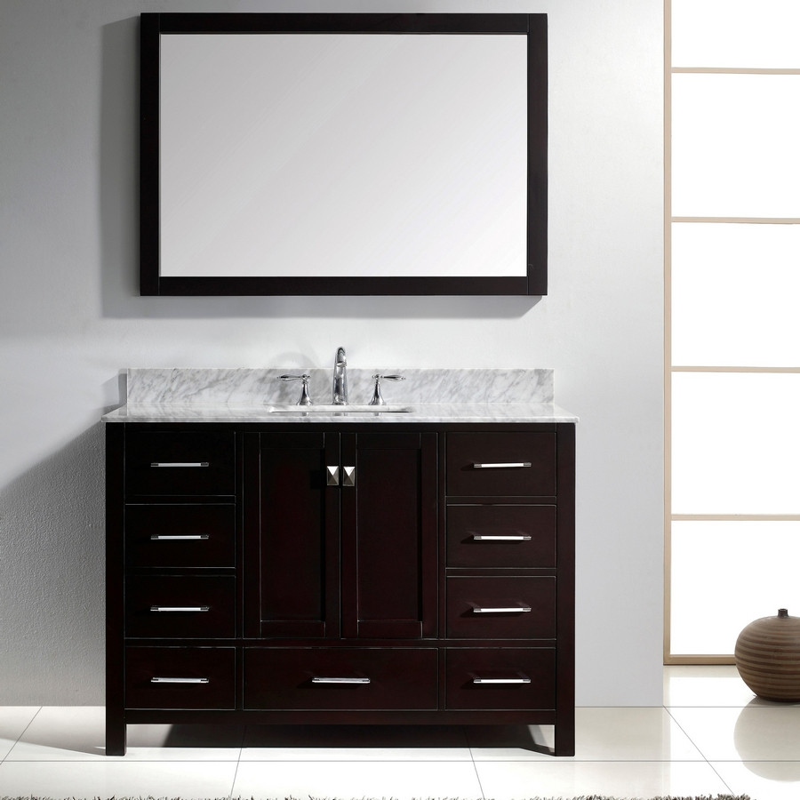 Virtu GS-50048-WMSQ-ES-001 Square Sink Bath Vanity-Wood in Espresso