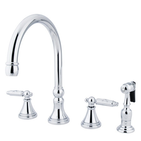 Gourmetier GS2791GLBS Two Metal Lever Handle Kitchen Faucet in Chrome