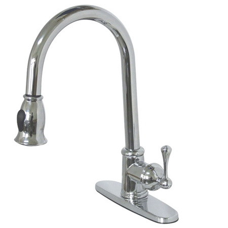 Gourmetier GS7881BL Vintage Pull-Down Single Handle Kitchen Faucet in Chrome
