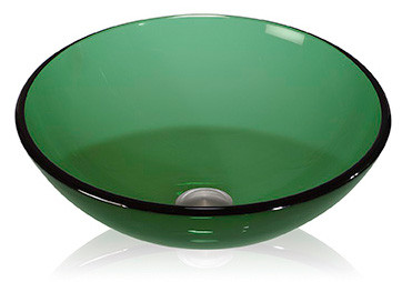 Lenova GV30 Green Round Bathroom Sink Glass Vessel Above Counter Top