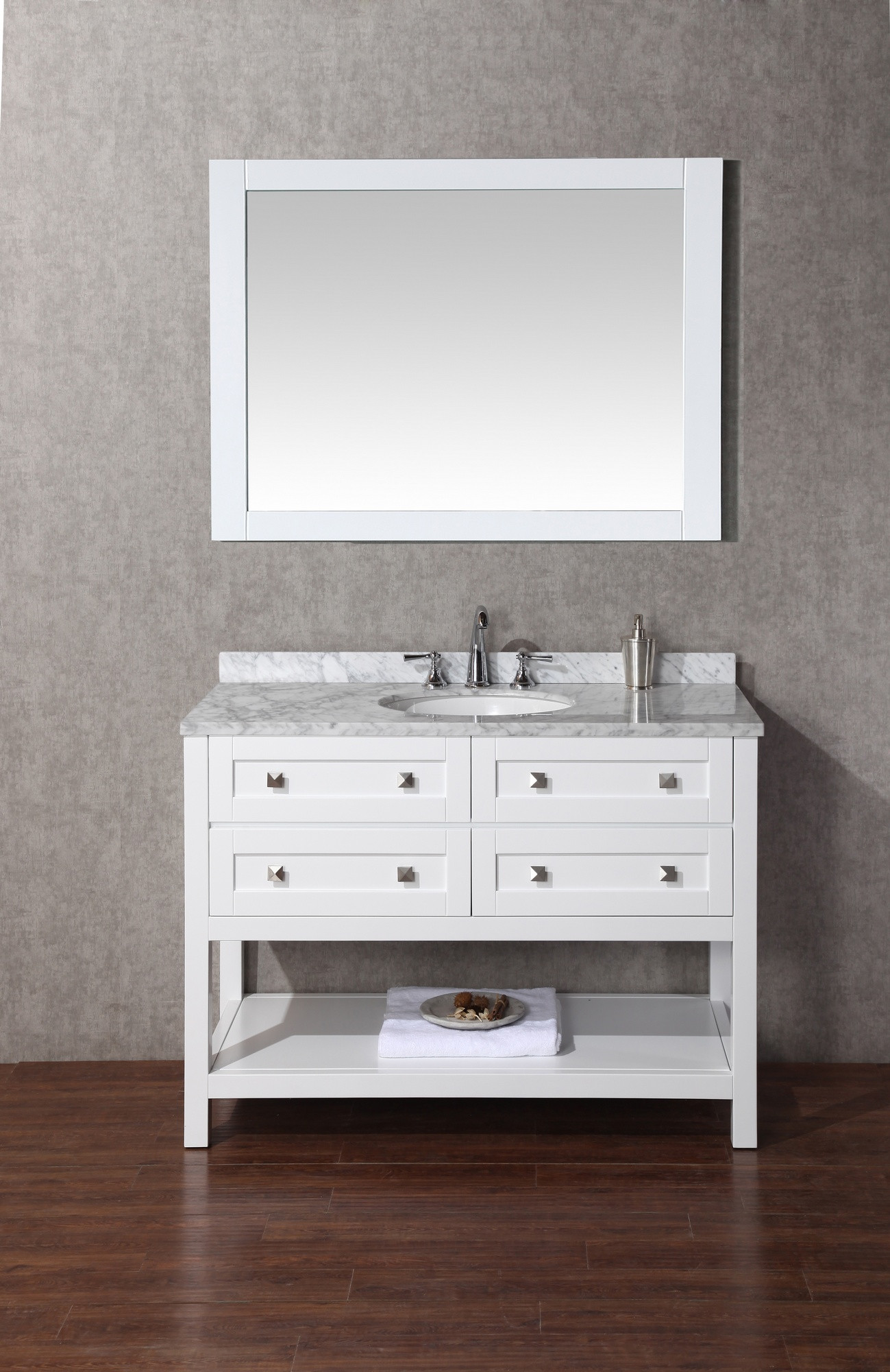 Stufurhome HD-6868W-48-CR Marla Single Sink Bathroom Vanity with Mirror