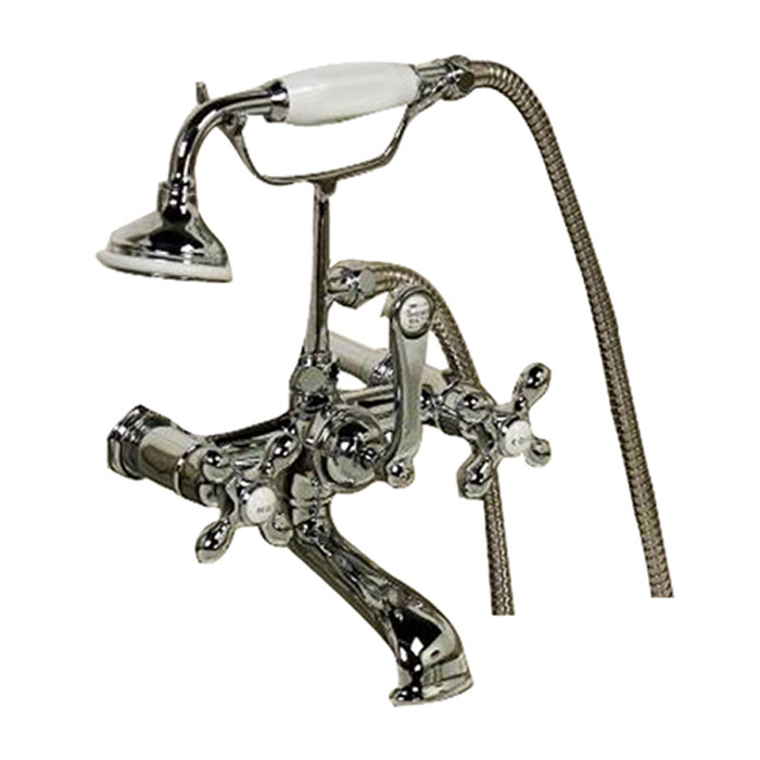 Elephant Spout Hand Held Shower With Swivel Mounts Tub Fillers In Polished Chrome