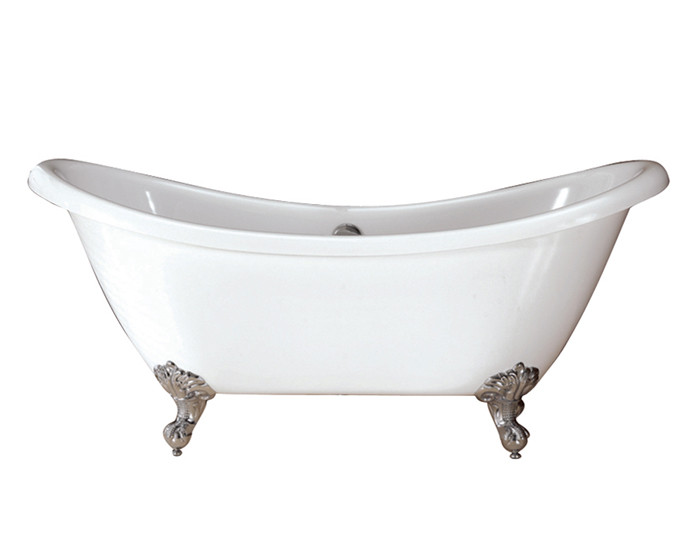  Acrylic Bathtub With Imperial Feet and No Faucet Holes