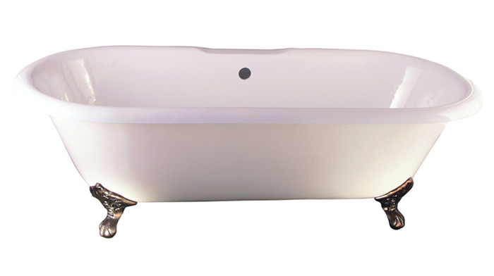 Cast Iron Double Bathtub With Imperial Feet and No Faucet Holes