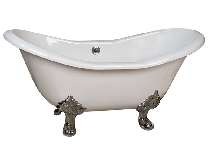 Cast Iron Double Bathtub With Lion Paw Feet and No Faucet Holes