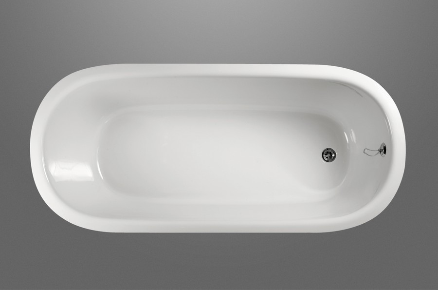 Aquatica Inflection-A-F-Wht Freestanding EcoMarmor Stone Bathtub in White