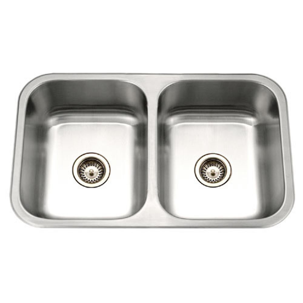Houzer MGD-3120-1 Medallion Gourmet Undermount Stainless Steel 50/50 Double Bowl Kitchen Sink
