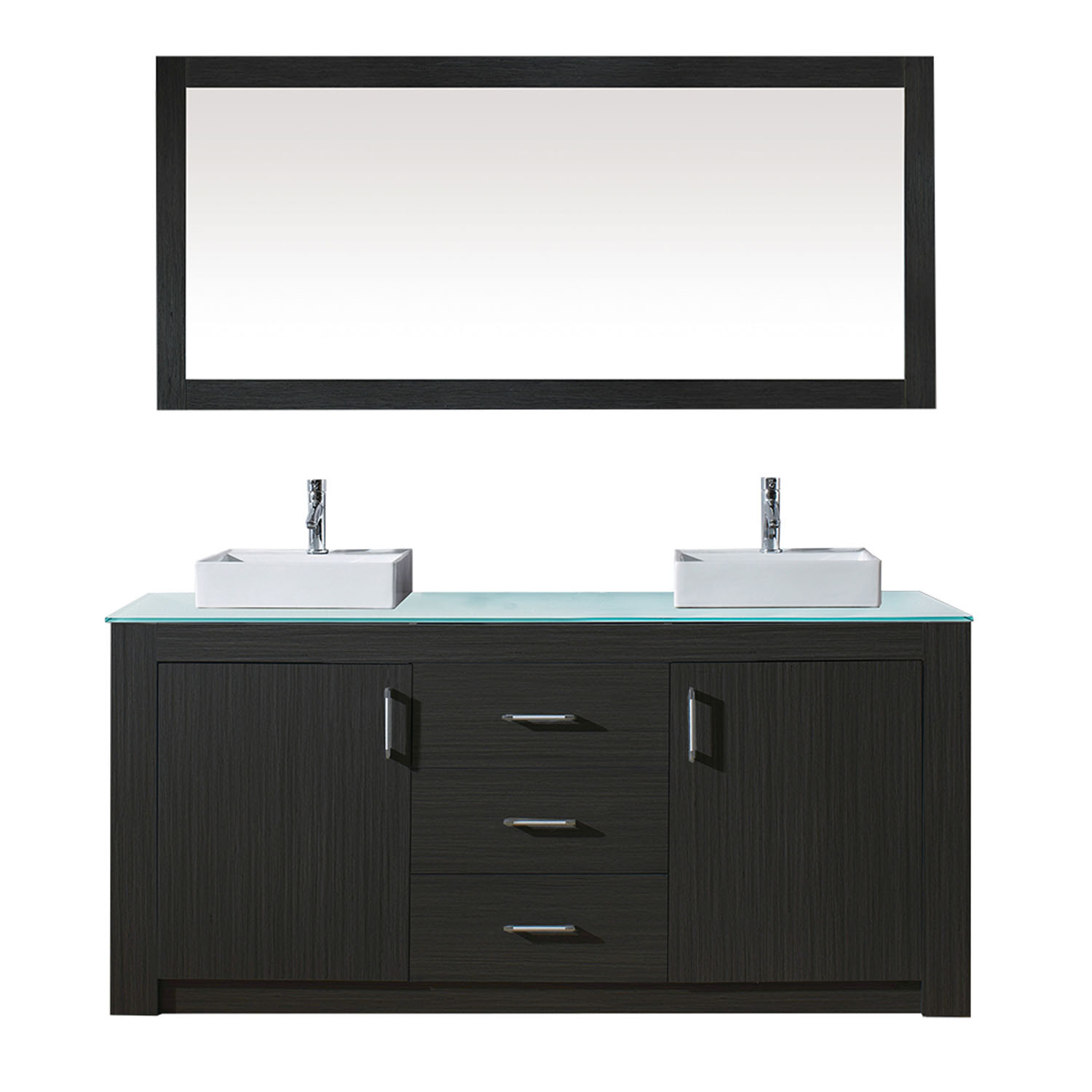 Virtu KD-90072-G-ZG Tavian 72 Inch Double Bathroom Vanity Set In Zebra Grey
