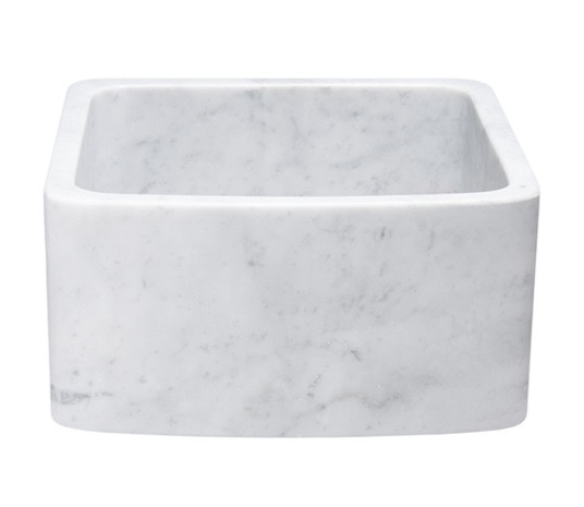Allstone KFCF171810-CW 17 x 18 Inch Farmhouse Kitchen Sink - Carrara Marble