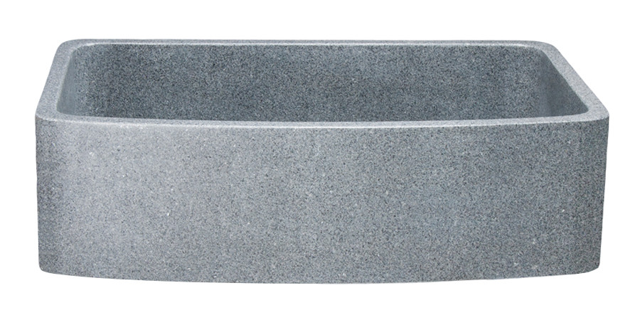 Allstone KFCF362210SB-NLP-M 36" Curved Front Kitchen Sink - Mercury Granite