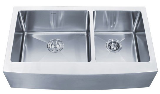 Kraus KHF203-36 36 inch Farmhouse Double Bowl Stainless Steel Kitchen Sink