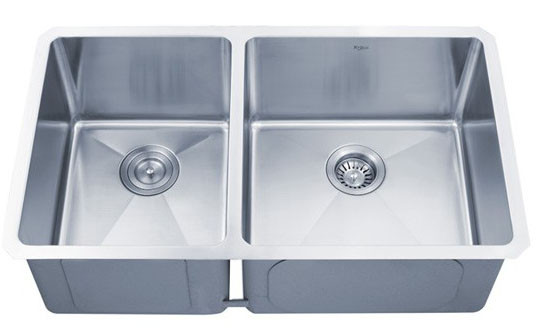 Kraus KHU104-33 33 inch Undermount Double Bowl Stainless Steel Kitchen Sink
