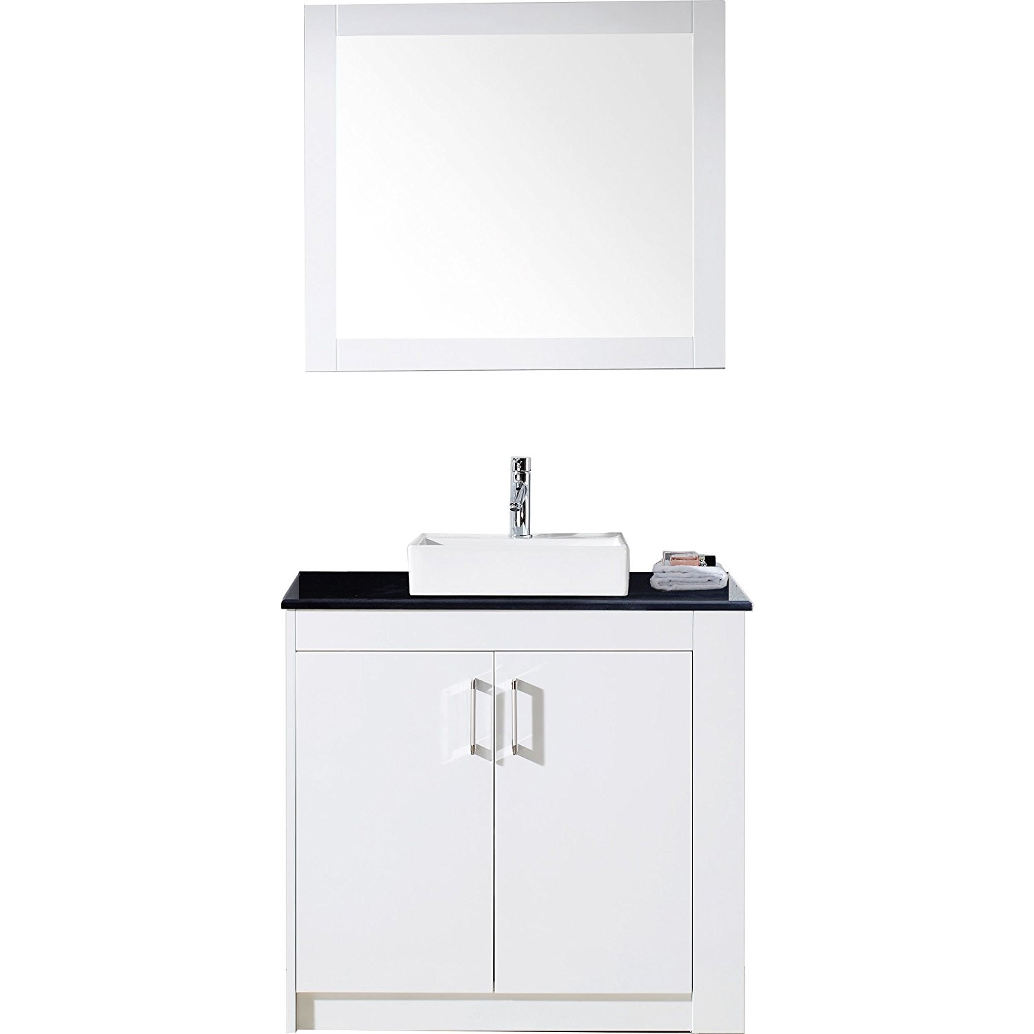 Virtu KS-60036R-GW Tavian 36 Inch Single Bathroom Vanity Set In Gloss White