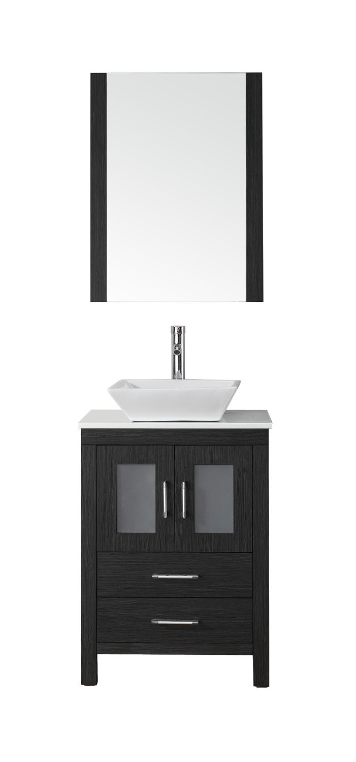 Virtu KS-70024-S-ZG-001 Dior 24 Inch Single Bathroom Vanity Set In Zebra Grey
