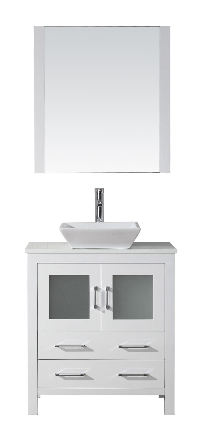 Virtu KS-70030-S-WH-001 Dior 30 Inch Single Bathroom Vanity Set In White