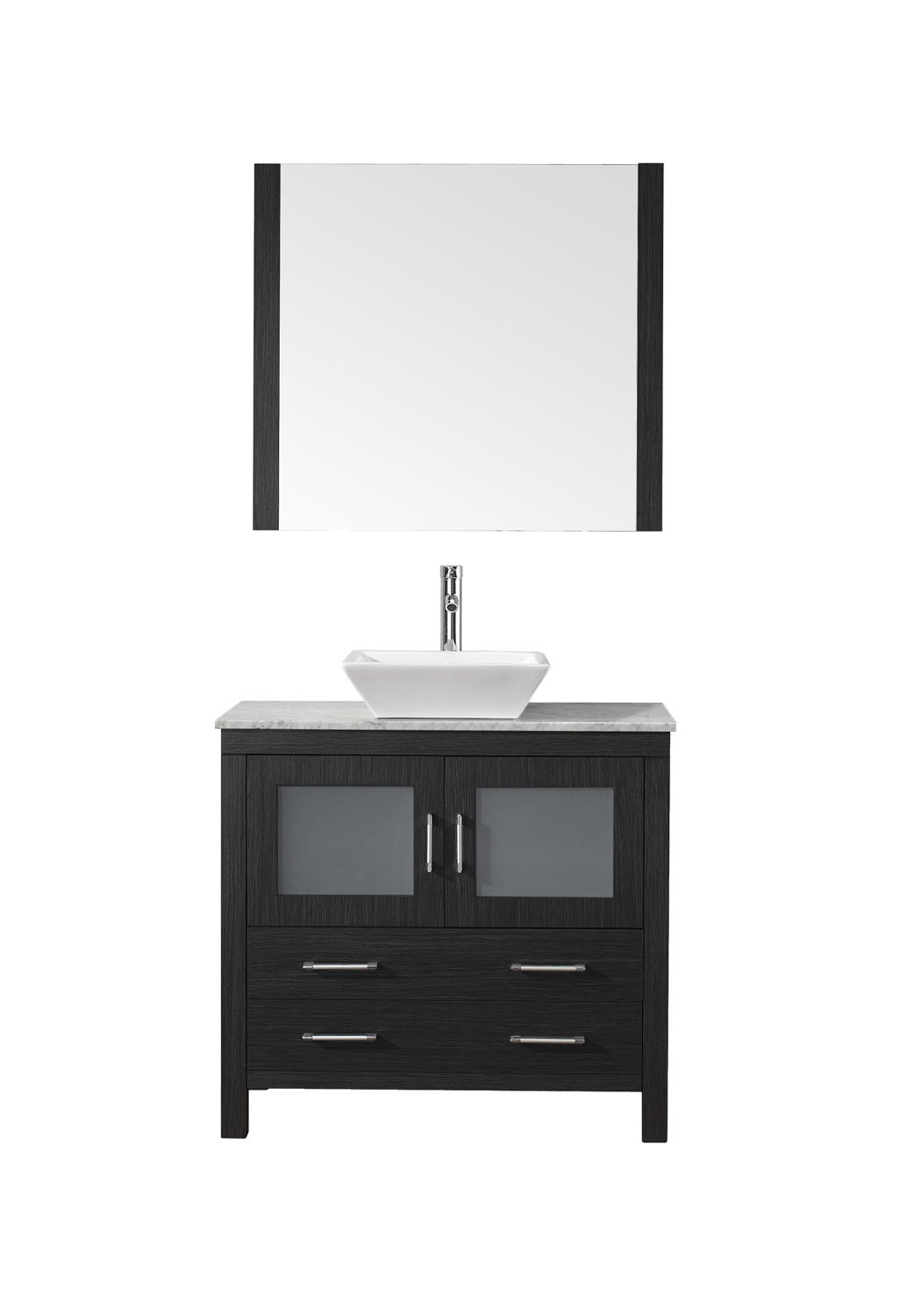 Virtu KS-70030-WM-ZG Dior 30 Inch Single Bathroom Vanity Set In Zebra Grey