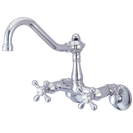 Kingston Brass KS322.AX Two Handle Wall-Mount Kitchen Faucet