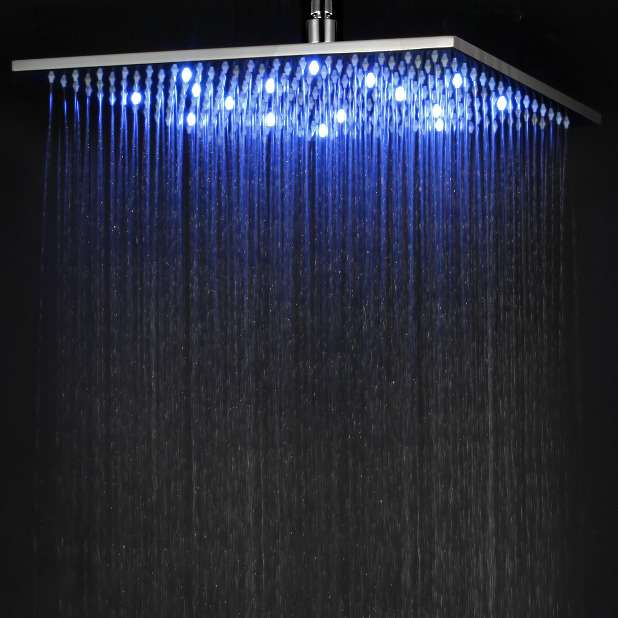 ALFI brand LED16S 16 Inch Square Multi Color LED Rain Shower Head