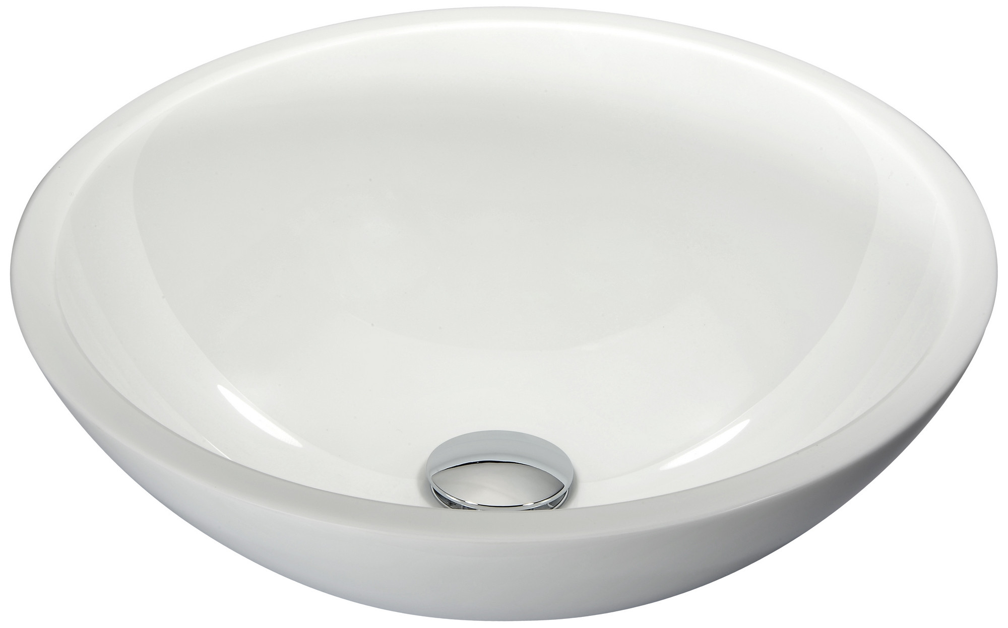 ANZZI LS-AZ032 Egret Series Round Glass Bathroom Vessel Sink In White
