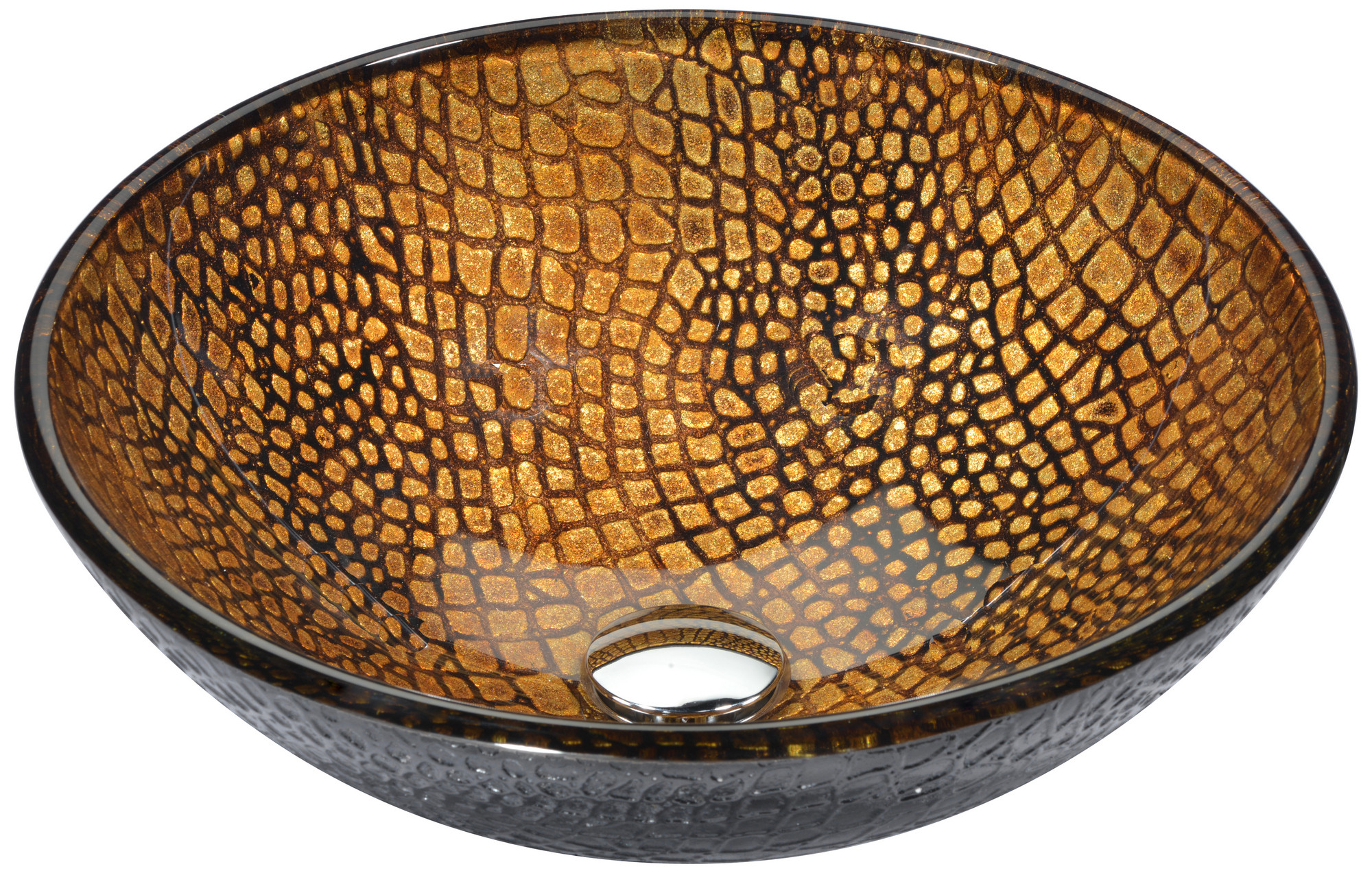 ANZZI LS-AZ199 Nile Series Handcrafted Deco-Glass VesselSink In Rugged Hide