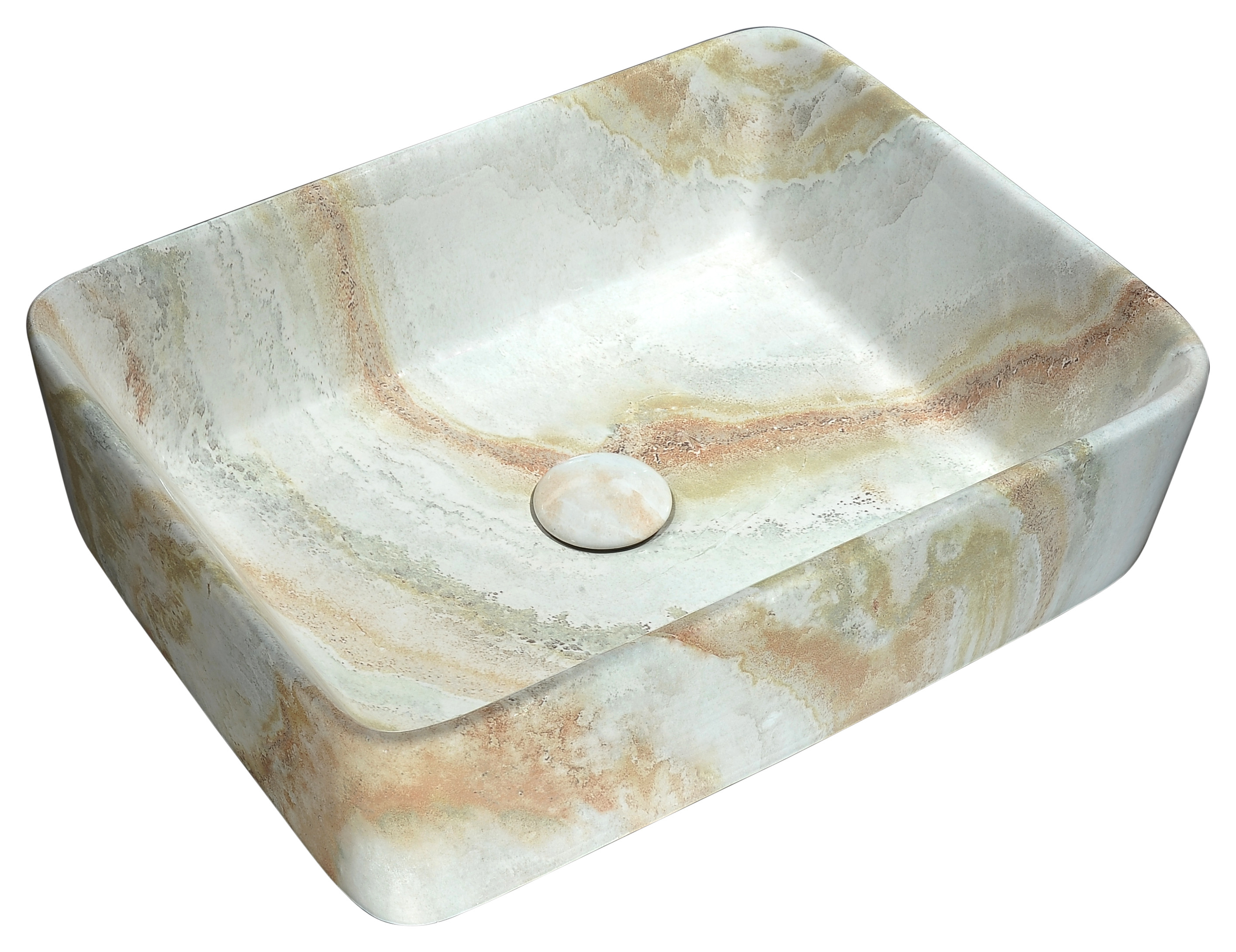 ANZZI LS-AZ241 Marbled Series Ceramic Vessel Sink In Marbled Earth Finish