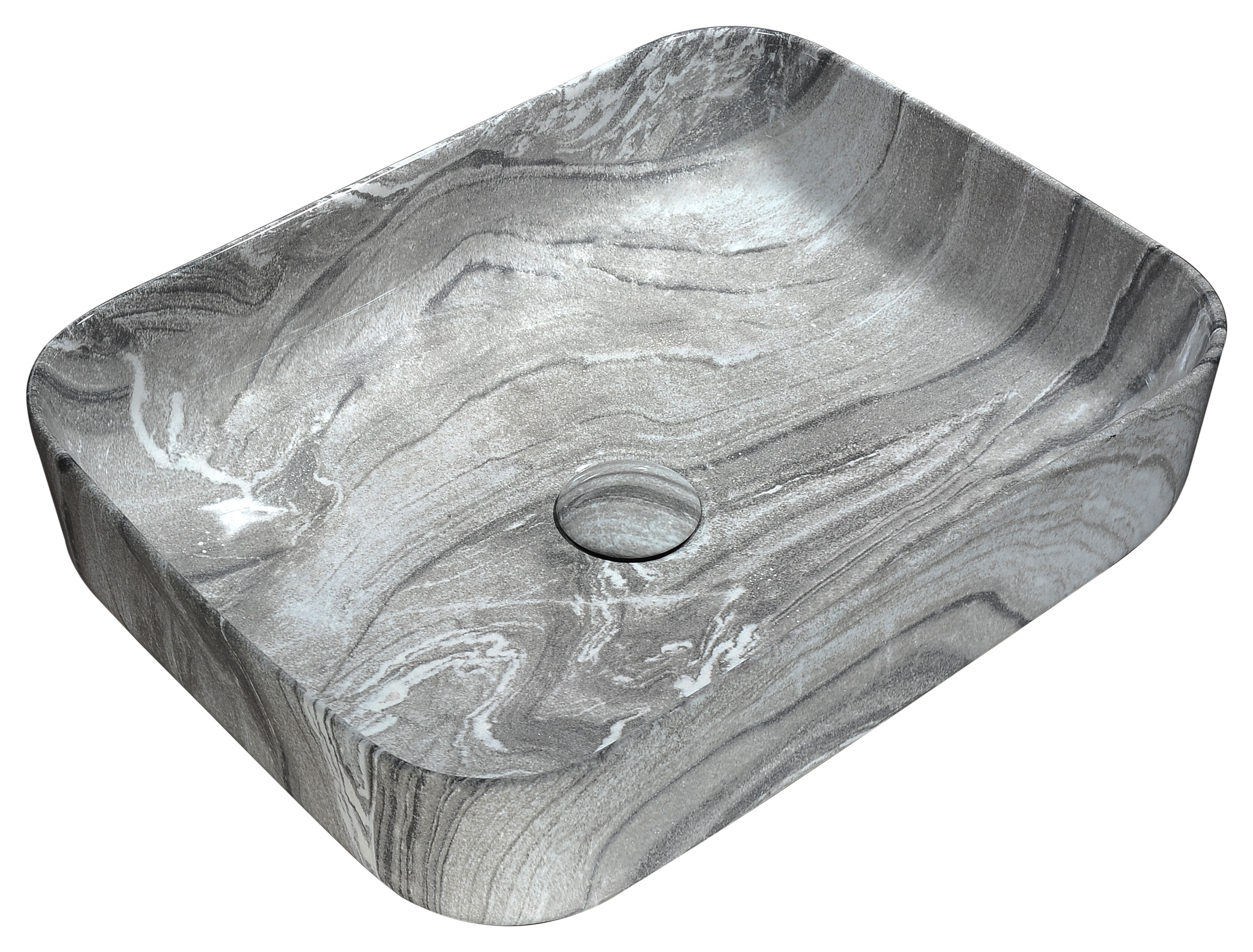 ANZZI LS-AZ242 Marbled Series Ceramic Vessel Sink In Marbled Ash Finish