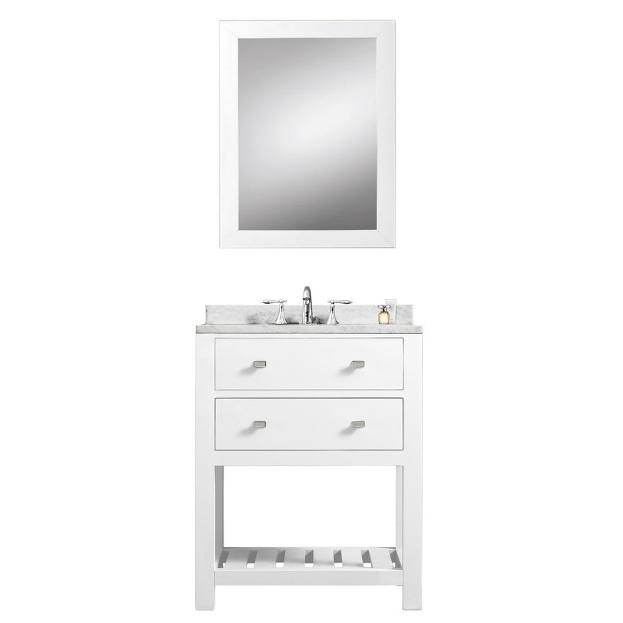 Water Creation Madalyn24WB Single Bath Vanity With Matching Mirror in White