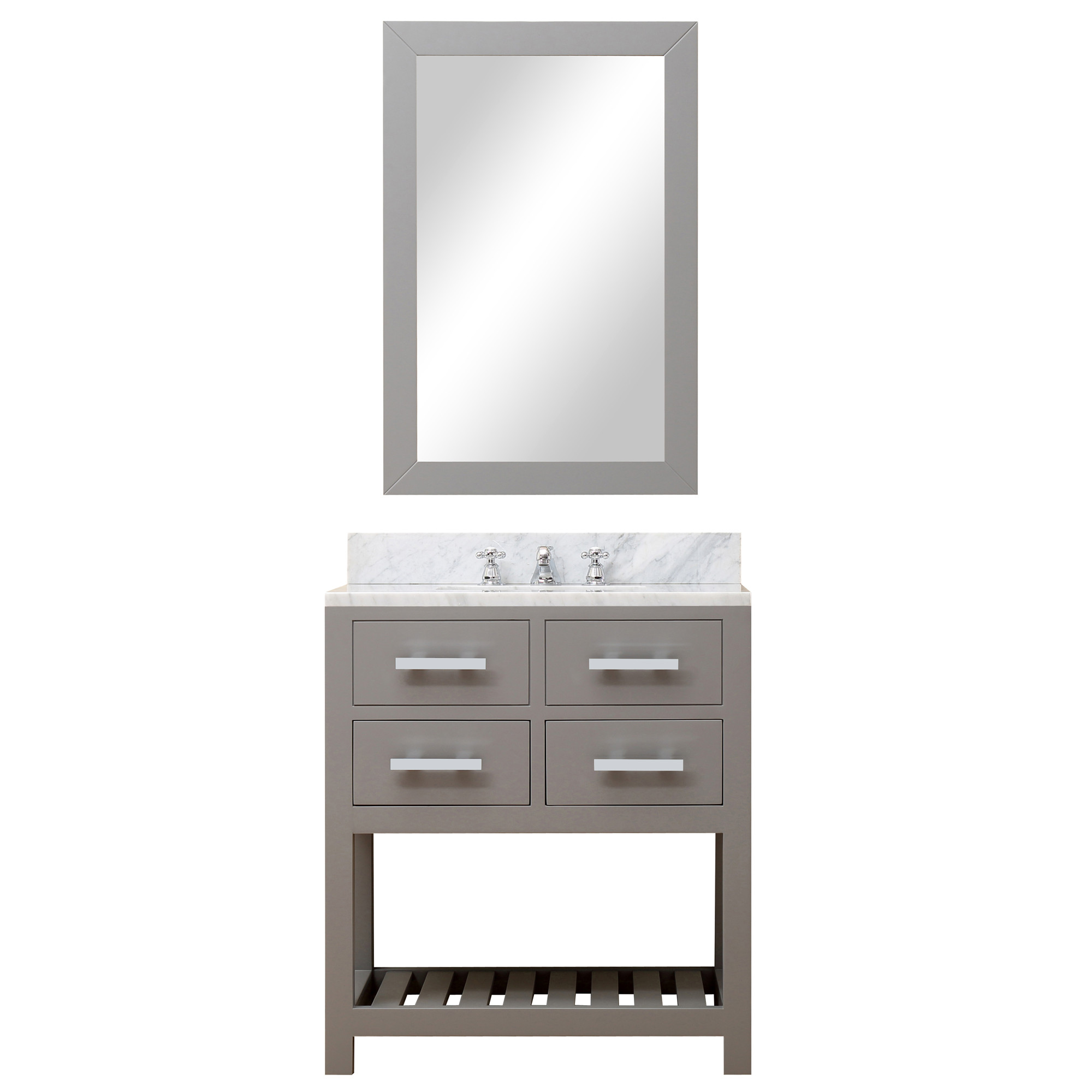 Water Creation Madalyn30GB 30" Cashmere Grey Single Sink Vanity with Mirror