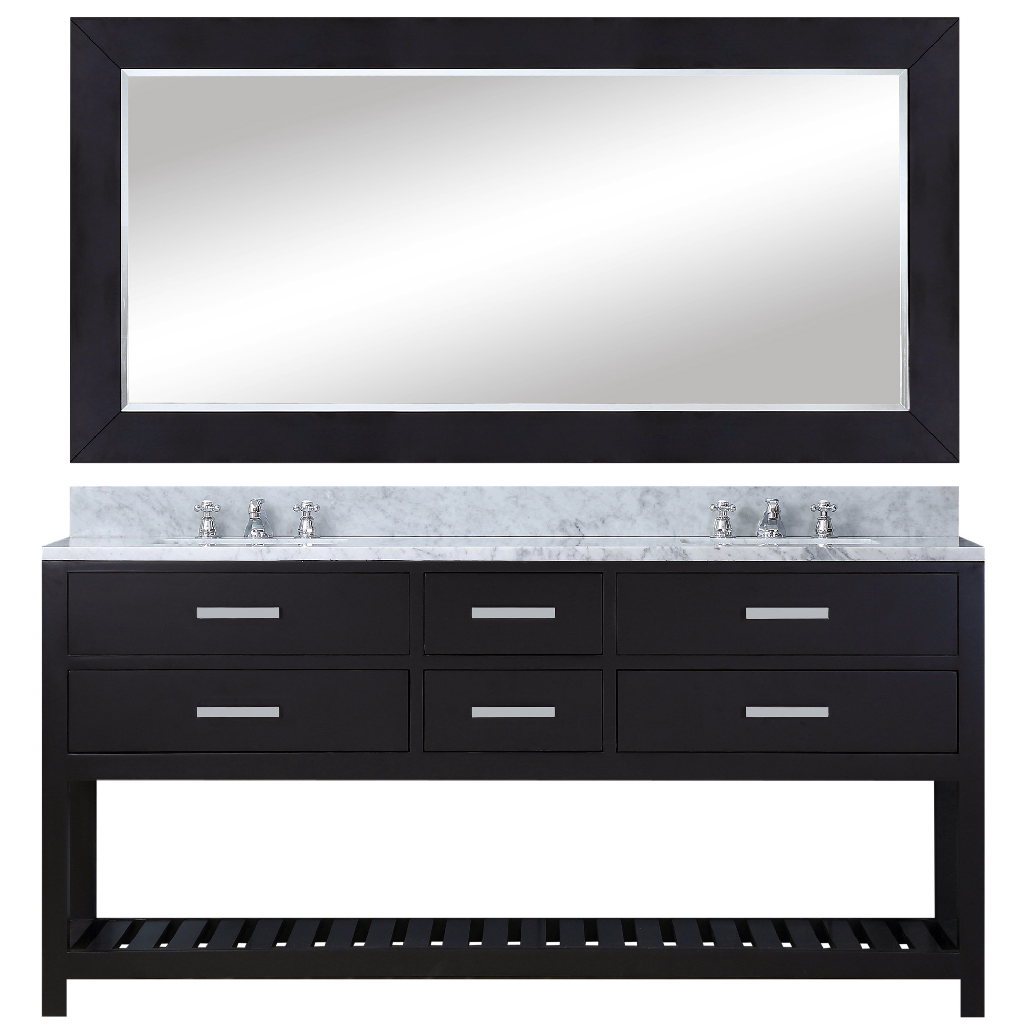 Water Creation Madalyn60EBF Espresso Double Vanity with Mirror And Faucet