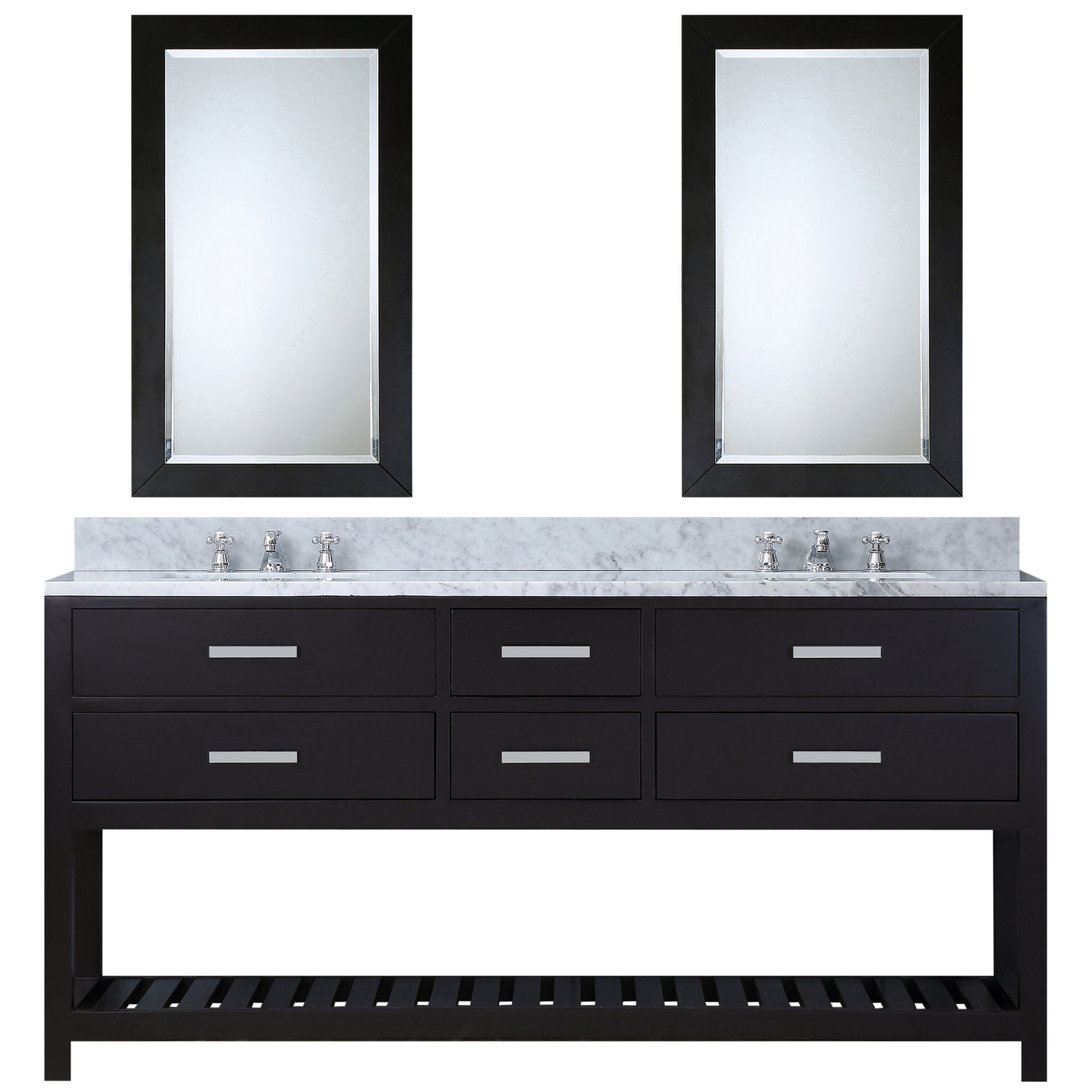 Water Creation Madalyn60ECF Espresso Double Vanity with 2 Mirrors &Faucets