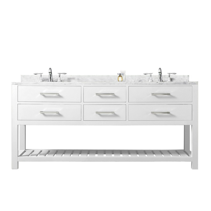 Water Creation Madalyn60W 60” Solid White Double Sink Bathroom Vanity