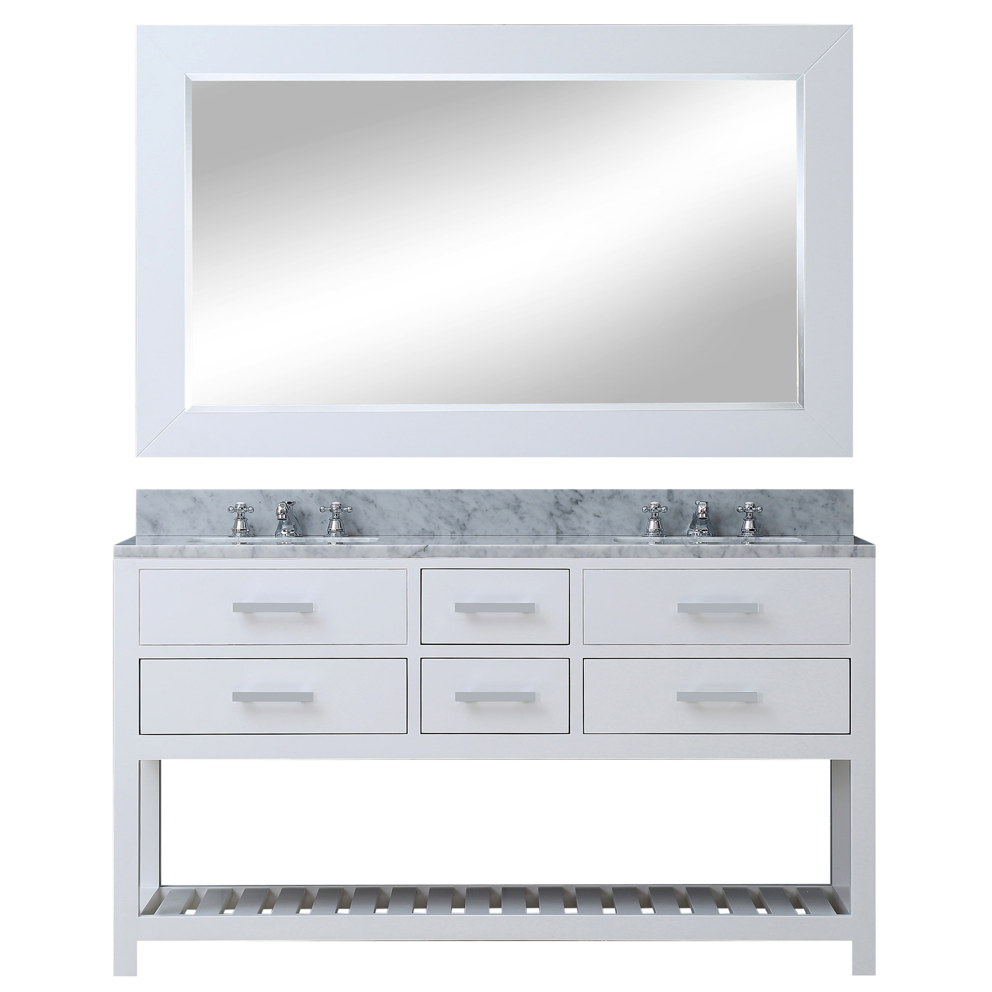 Water Creation Madalyn60WBF Double Sink Bath Vanity with Mirror And Faucet