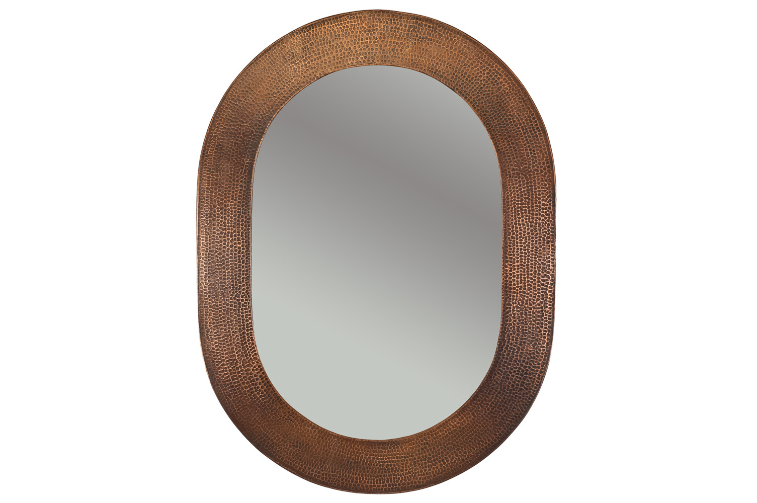 Premier Copper MFO3526 35 Inch Hand Hammered Oval Copper Mirror 