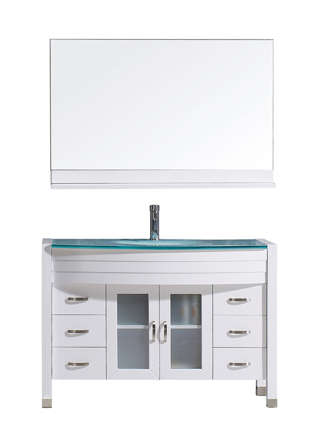 Virtu MS-509-G-WH Ava 48 Inch Single Bathroom Vanity Set In White