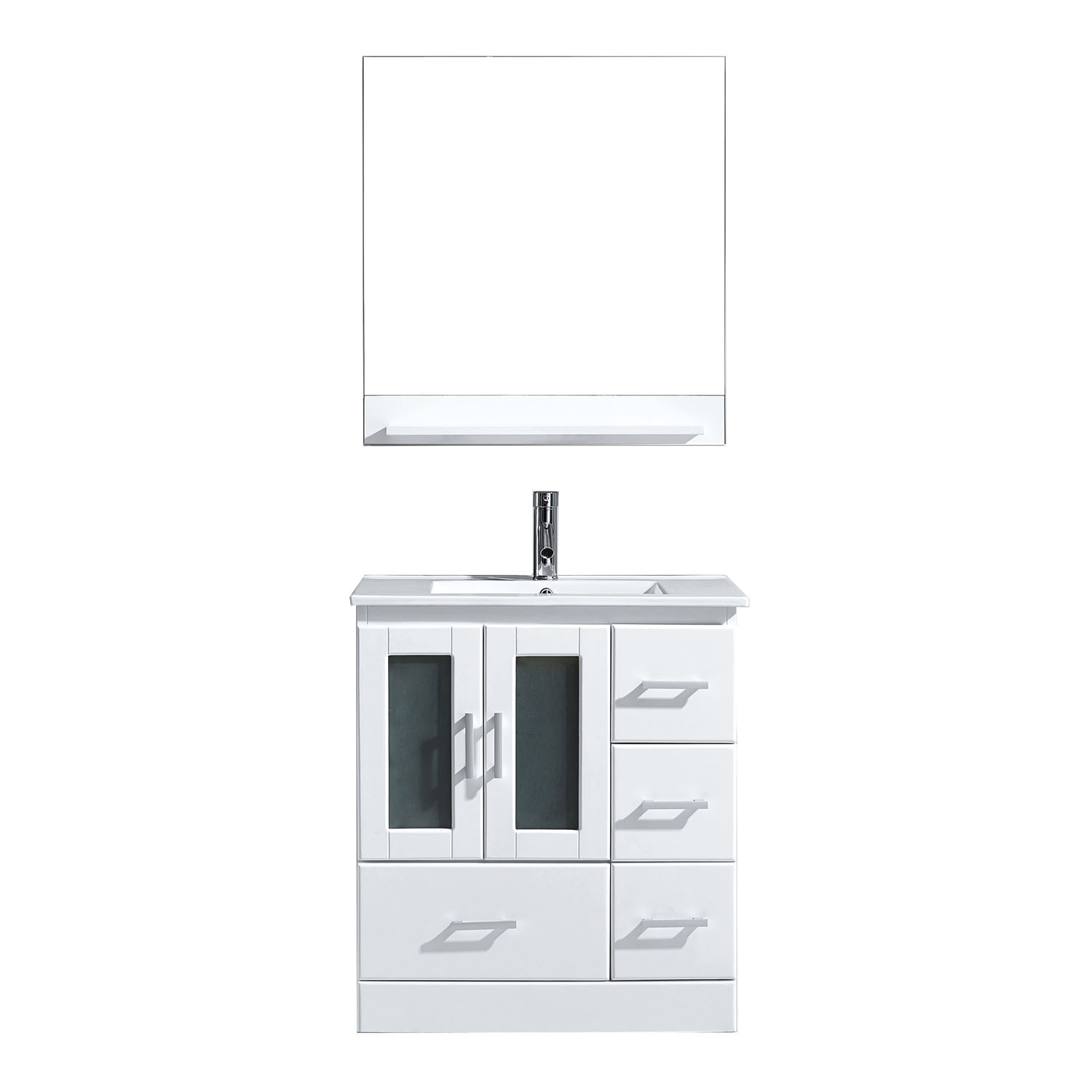 Virtu MS-6730-C-WH Zola 30 Inch Single Bathroom Vanity Set In White