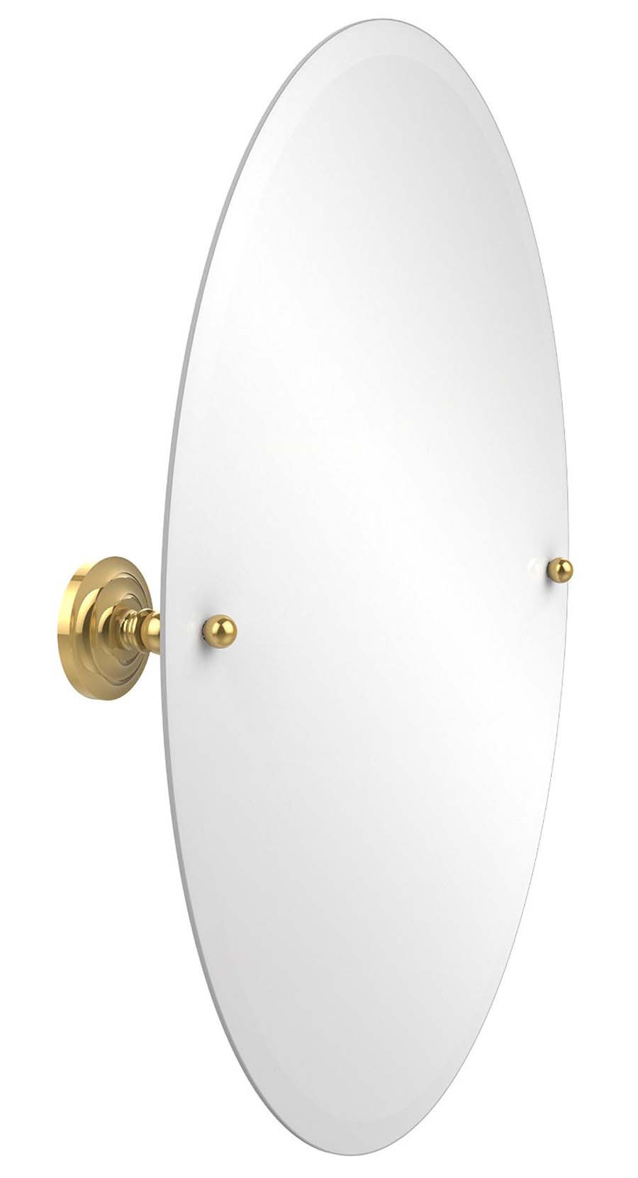 Allied Brass PQN-91-PB Oval Tilt Mirror with Beveled Edge in Polished Brass