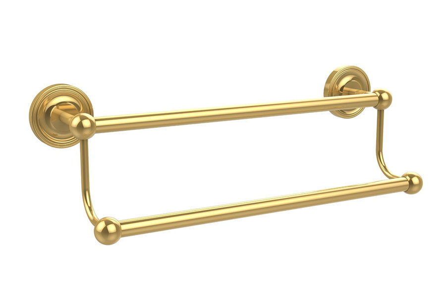 Allied Brass PR-72-18-PB 18 Inch Double Towel Bar in Polished Brass