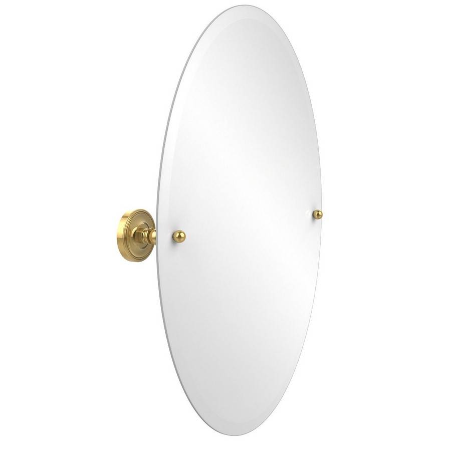 Allied Brass PR-91-PB Oval Tilt Mirror with Beveled Edge in Polished Brass