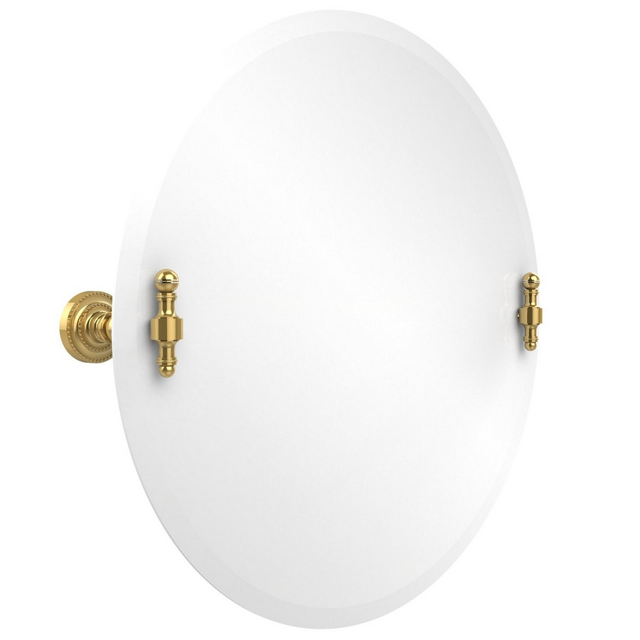 Allied Brass RD-90-PB 22" Round Tilt Mirror with Beveled Edge in Polished Brass